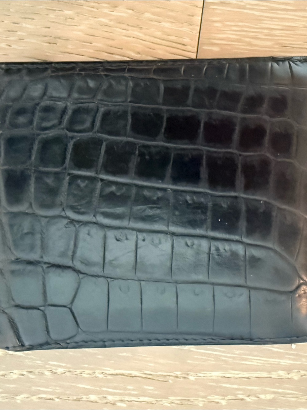 Bottega Veneta Black Crocodile Leather Wallet